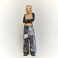 Vintage Patchwork Digital Printing Jeans American Street™