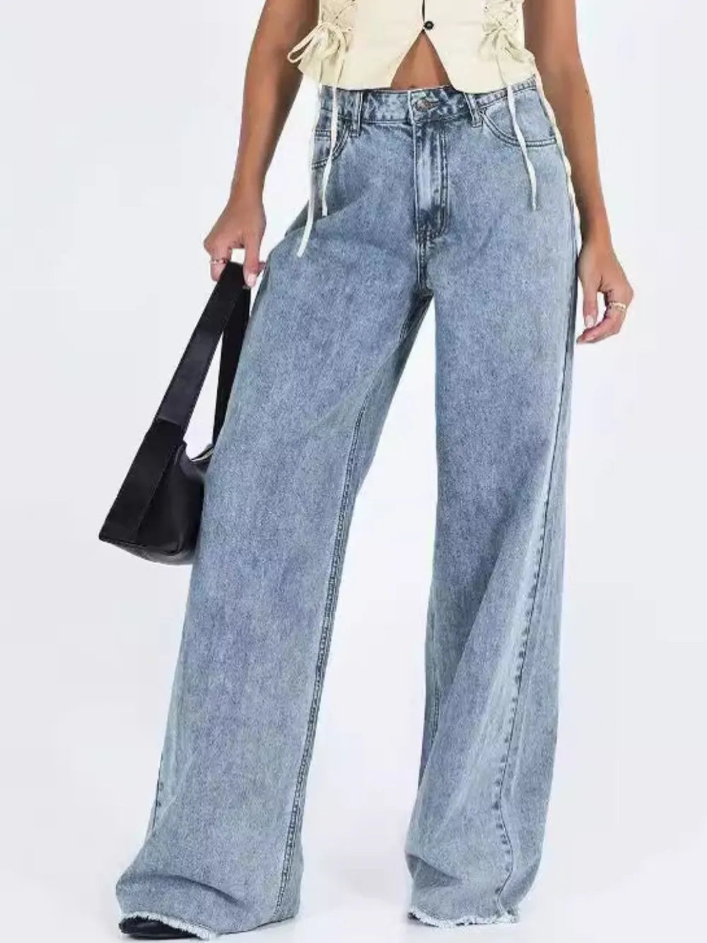 Wide Leg Jeans with Pockets