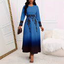 Women's Long Sleeve Gradient Swing Dress™