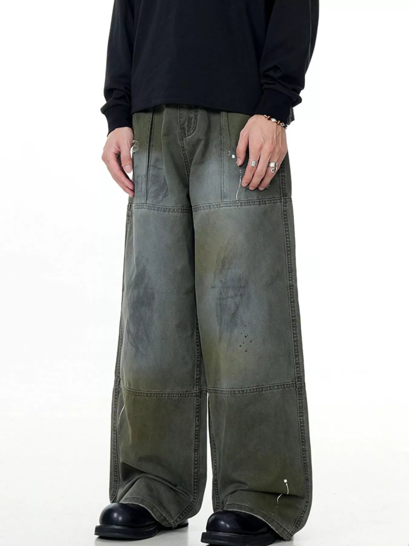 Men's Wash Wide Leg Jeans