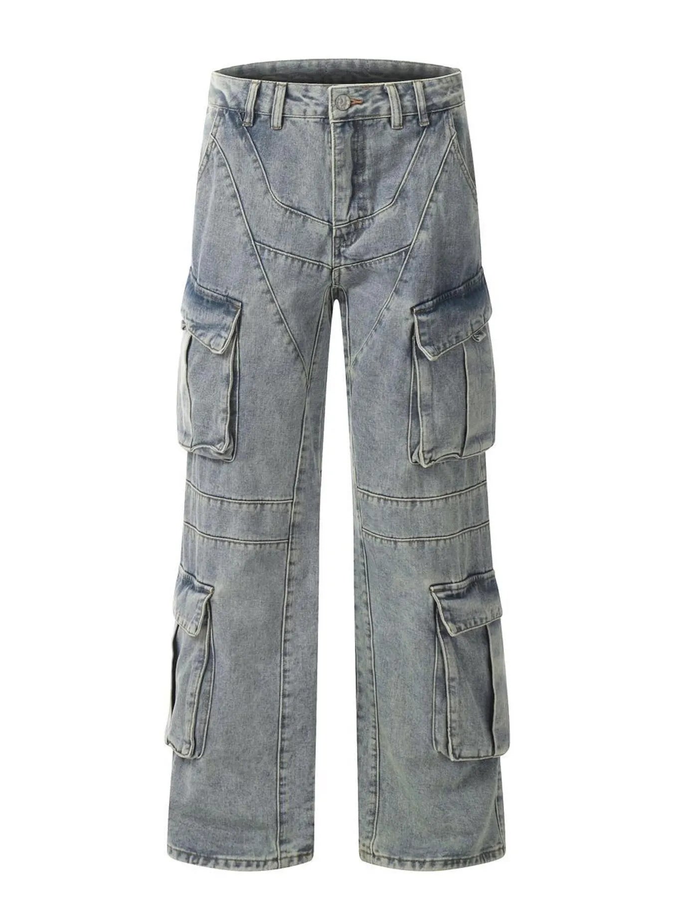 Mon Prince RP™ Men's Multi-Pocket Cargo Wide Leg Jeans