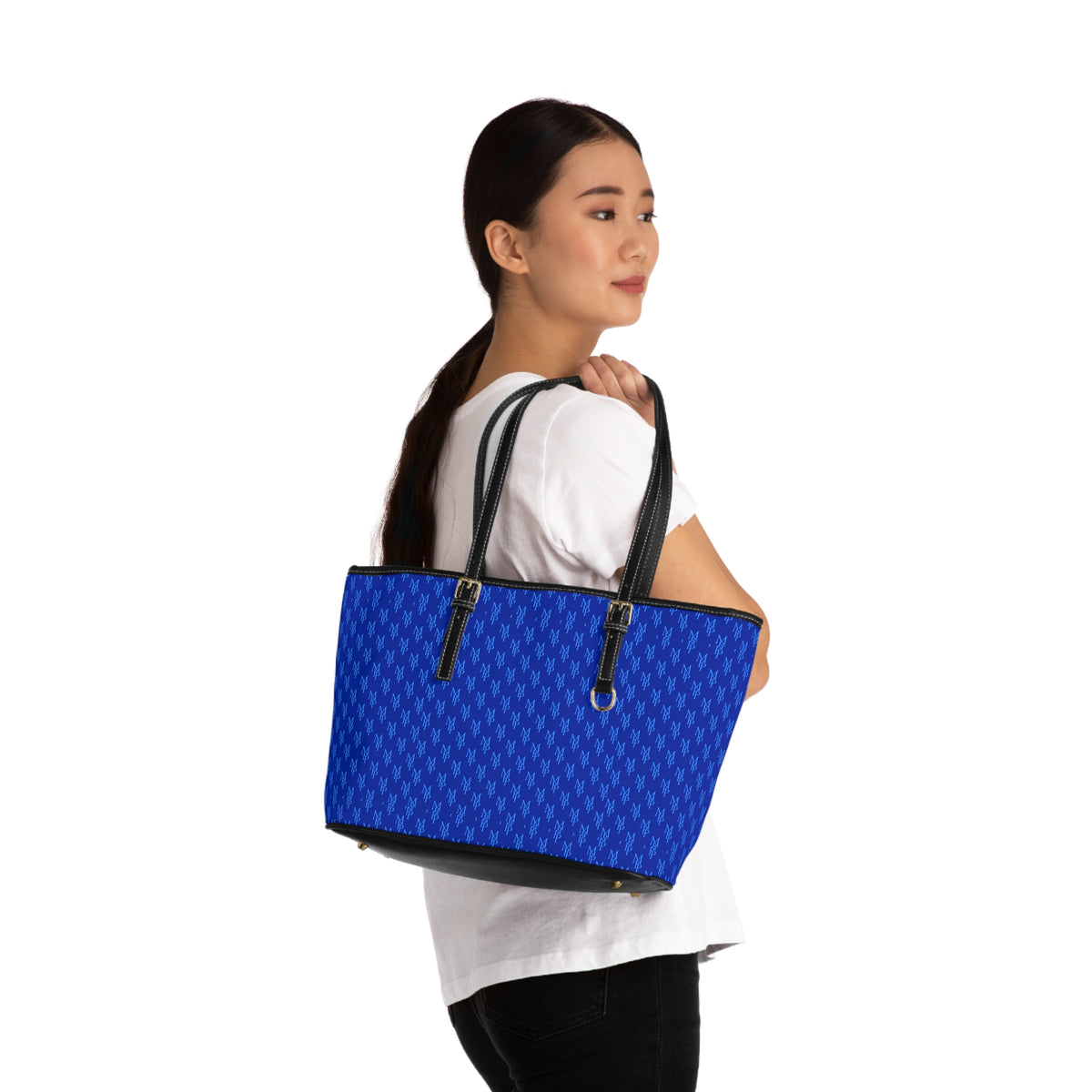 MONPRINCERP BLEU ROYAL — SIGNATURE MONOGRAM TOTE BAG 02