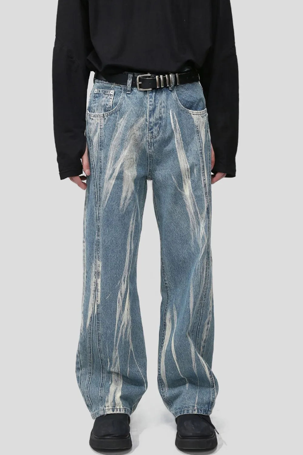 Paint Wide Leg Men's Jeans with Pockets ™
