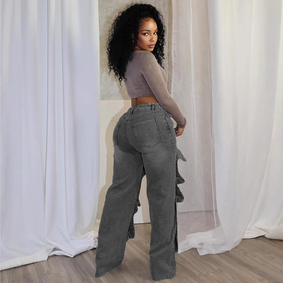 Women's Button High Waist Straight Jeans™