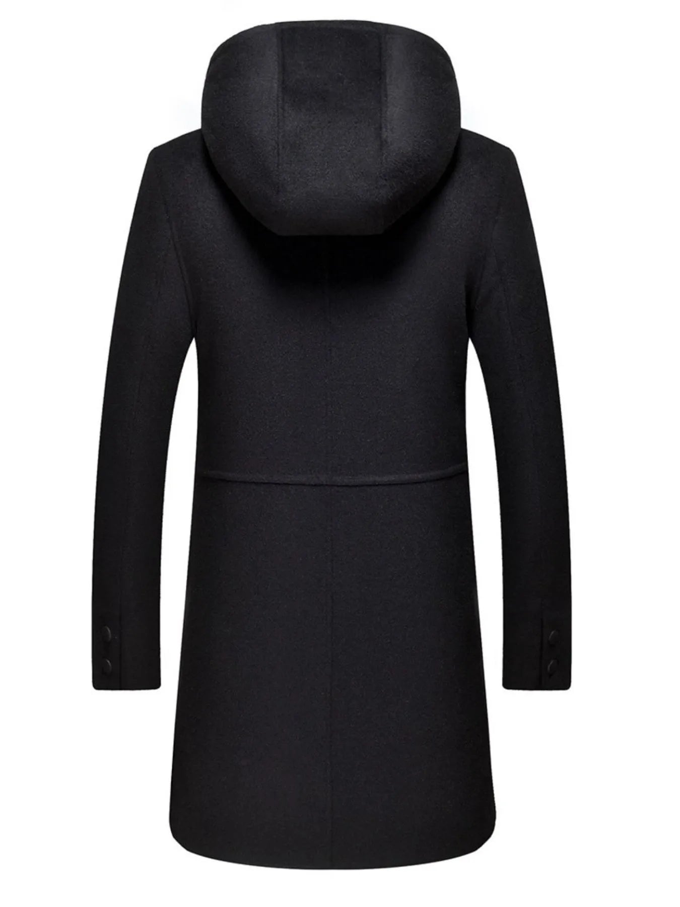 Men's Plus Size Zip Up Drawstring Hooded Wool Coat ™