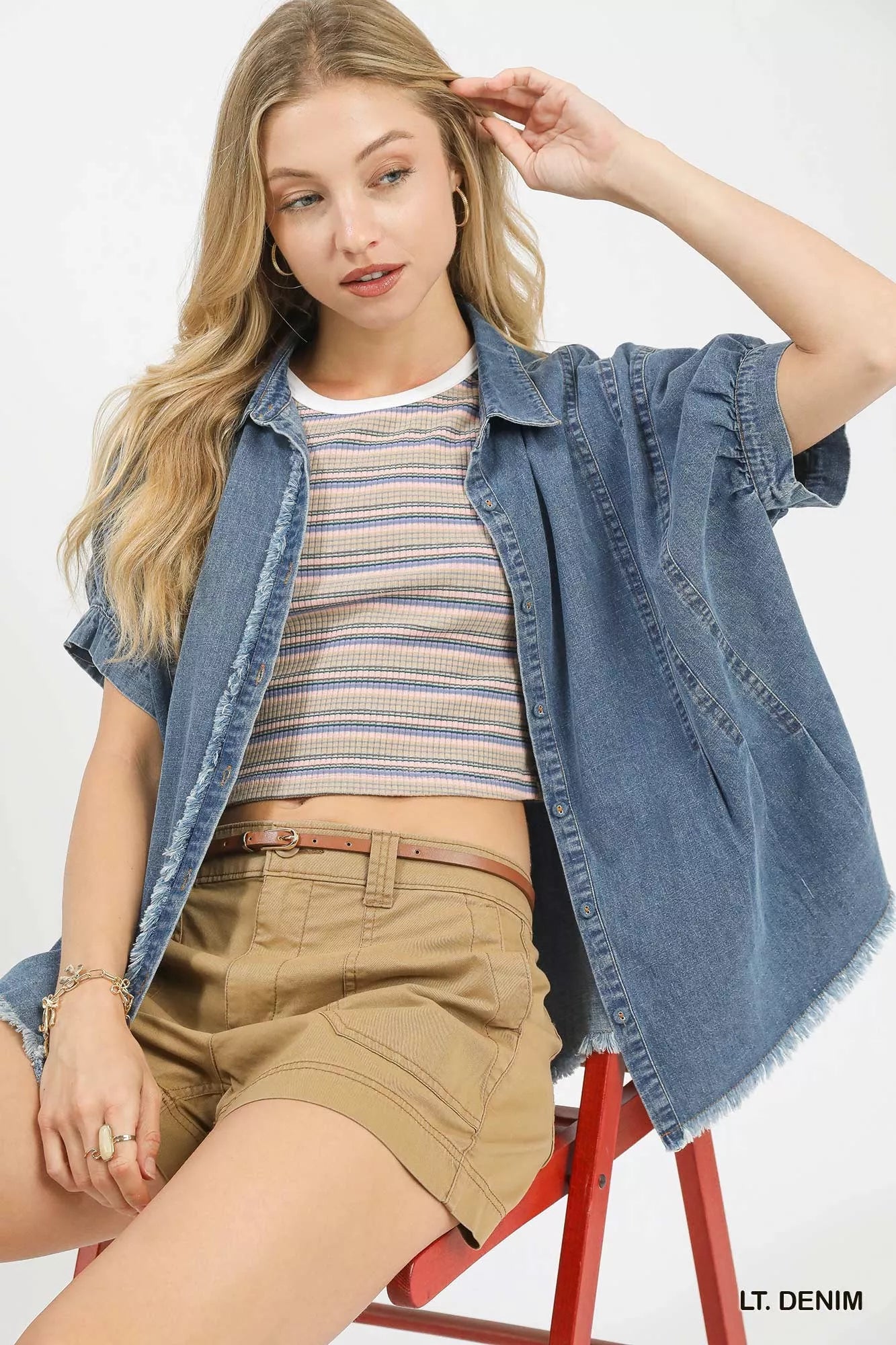Umgee Washed Denim Oversized Top™