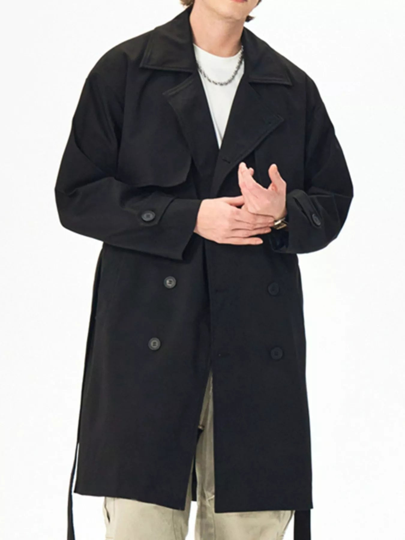 Mon Prince RP™ Men's Full Size Double-Breasted Trench Coat Plus Size