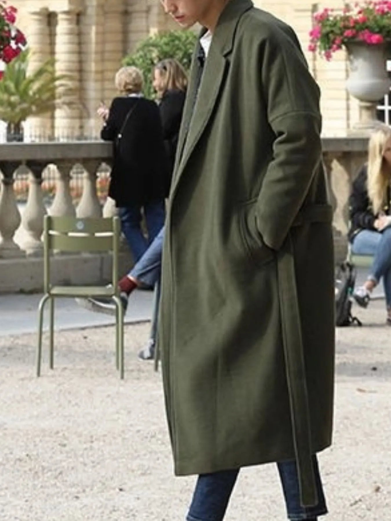 Men's Plus Size Lapel Collar Long Sleeve Longline Coat™