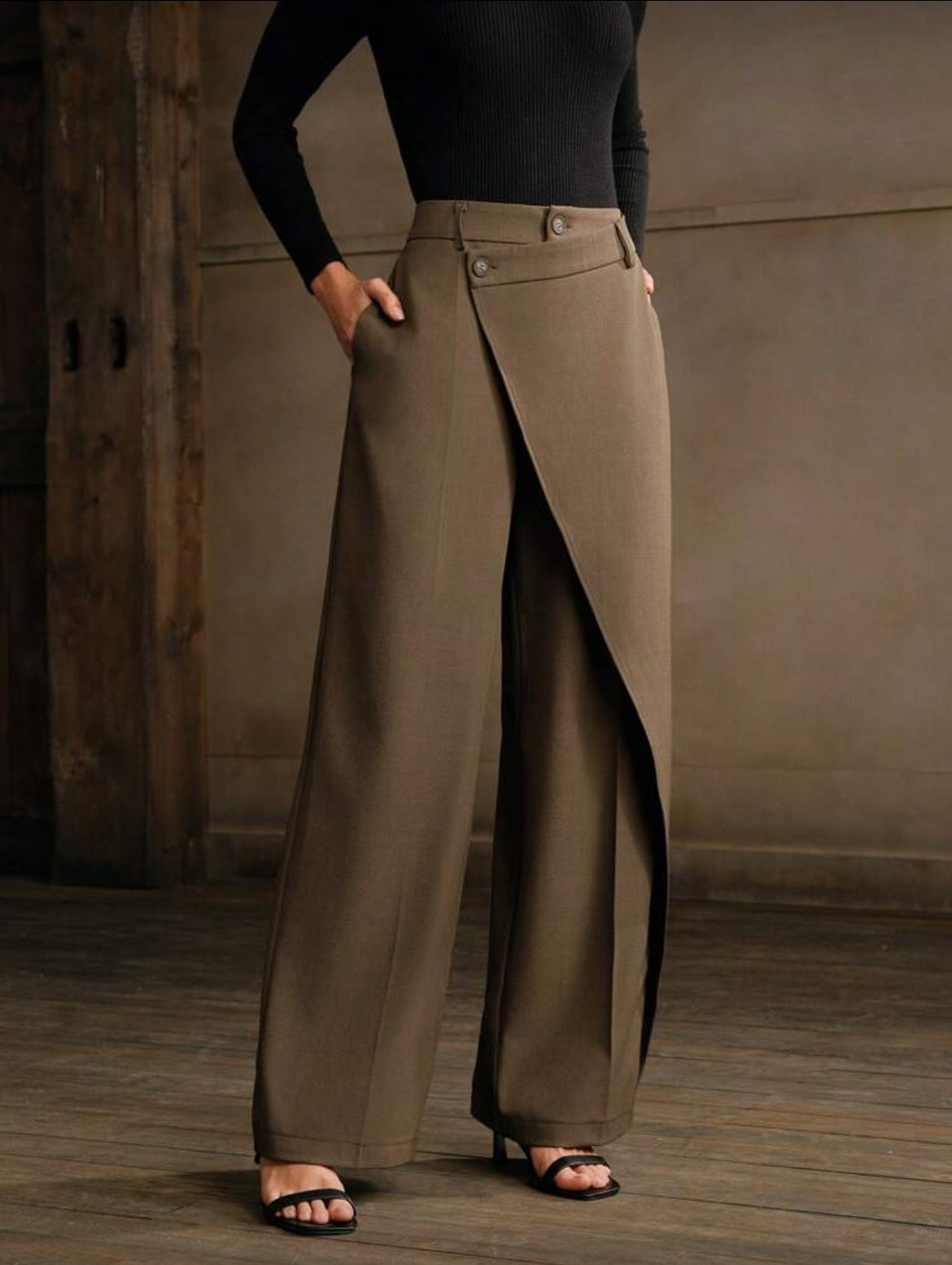 Mon Prince RP™ Women’s Asymmetrical Hem Relaxed-Fit Straight Leg Pants – Elegant Casual Style for Commuting, Spring & Autumn