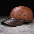 Men's cap first layer leather baseball cap