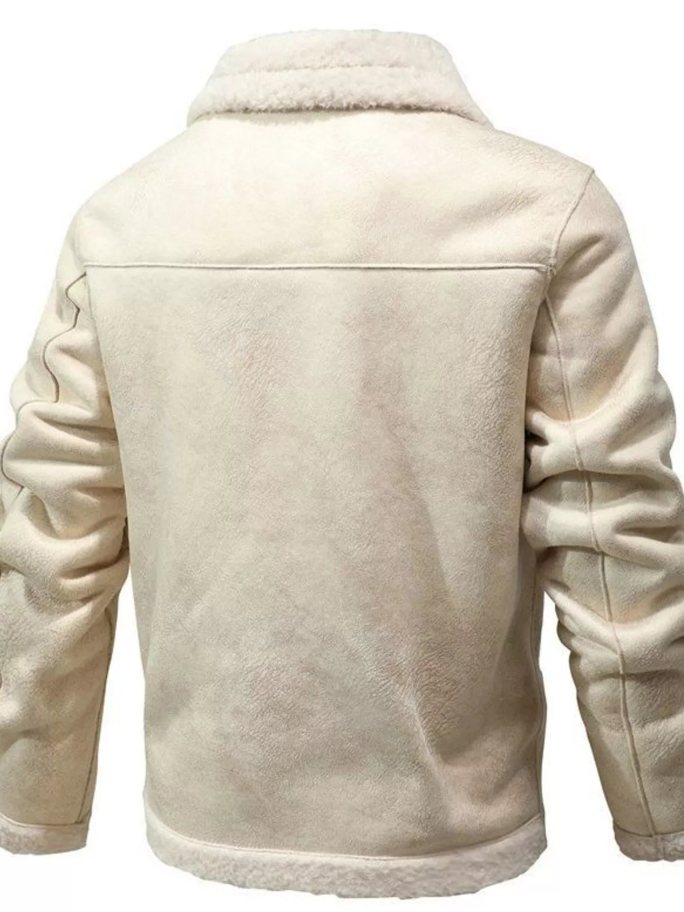 Mon Prince RP™ Men's Plus Size Shearling Lined Button Up Jacket