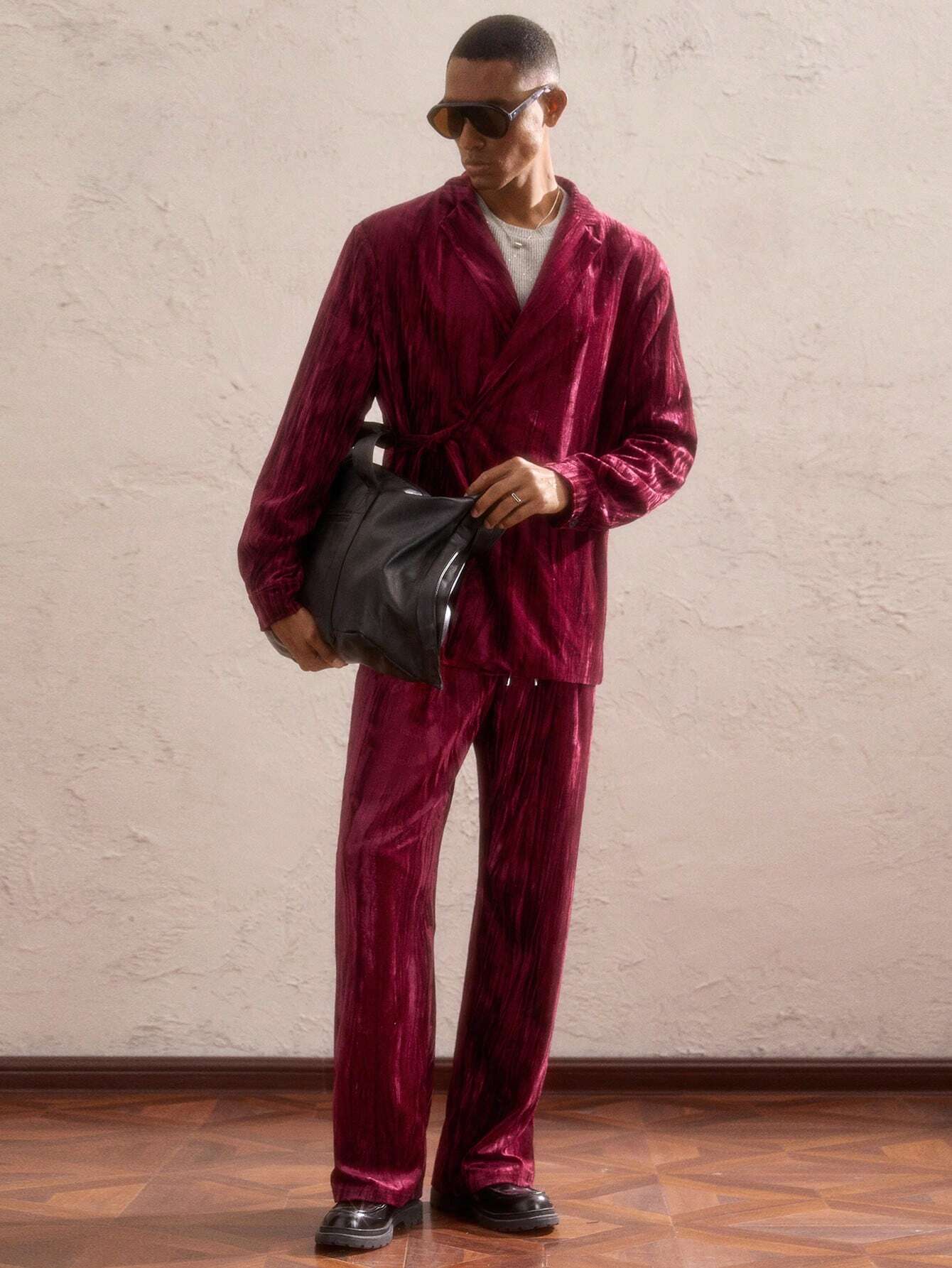 Mon Prince RP™ Men’s Velvet Blazer & Trousers – Business Casual Shawl Collar Set