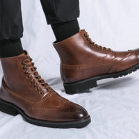 Mens Fashion Thick Sole Mid Top Work Shoes™