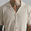 Men's Knitted Button-Up Short Sleeve Shirt™