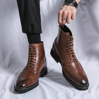 Mens Fashion Thick Sole Mid Top Work Shoes™