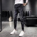 Jeans Masculino Preto Slim Fit Cropped