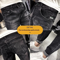 Jeans Masculino Preto Slim Fit Cropped