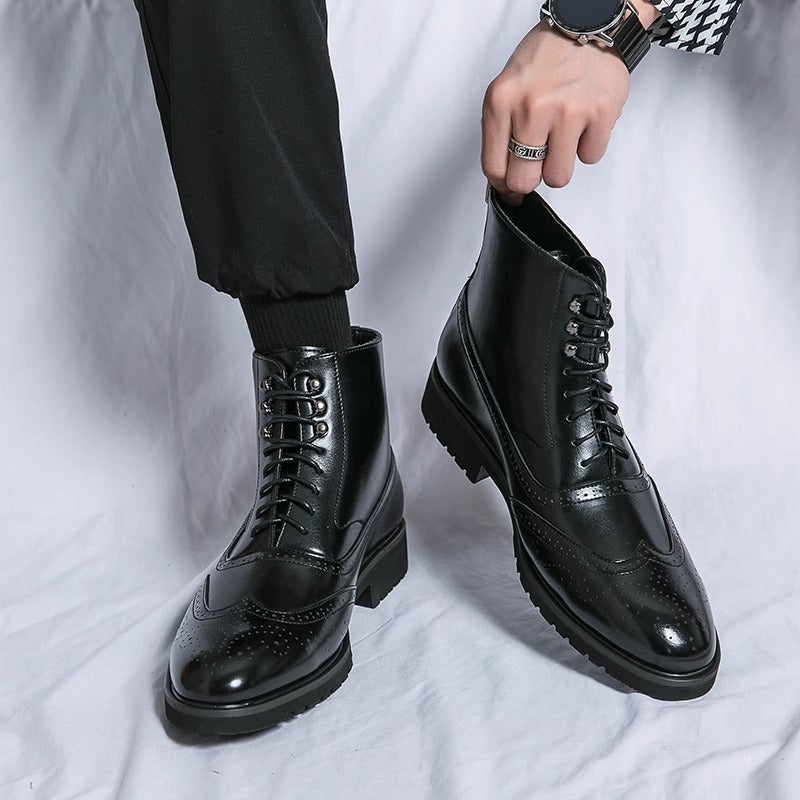 Mens Fashion Thick Sole Mid Top Work Shoes™