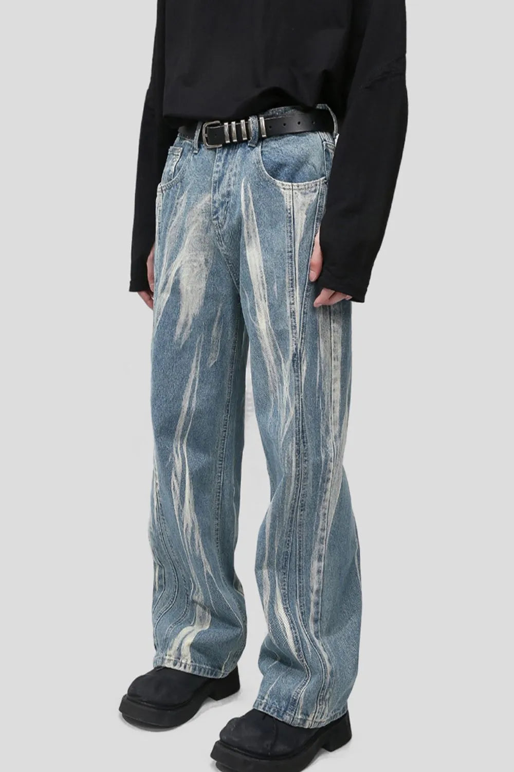 Paint Wide Leg Men's Jeans with Pockets ™