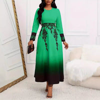 Women's Long Sleeve Gradient Swing Dress™