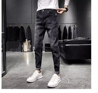 Jeans Masculino Preto Slim Fit Cropped