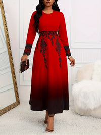 Women's Long Sleeve Gradient Swing Dress™