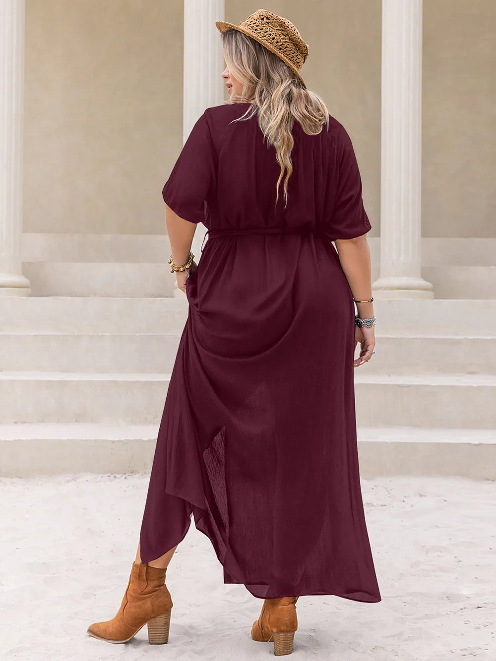 Plus Size Round Neck Half Sleeve Dress™