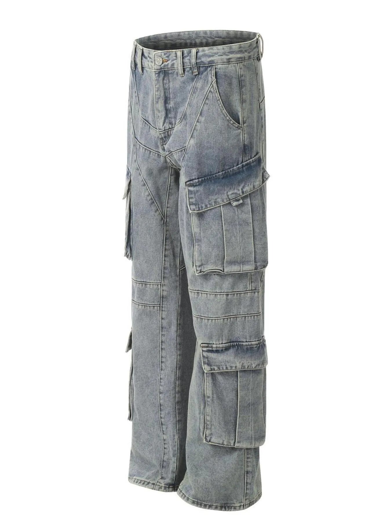 Mon Prince RP™ Men's Multi-Pocket Cargo Wide Leg Jeans
