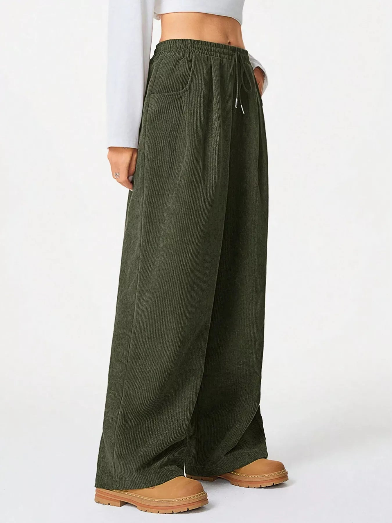 Relaxed Fit Corduroy Pants with Drawstring™