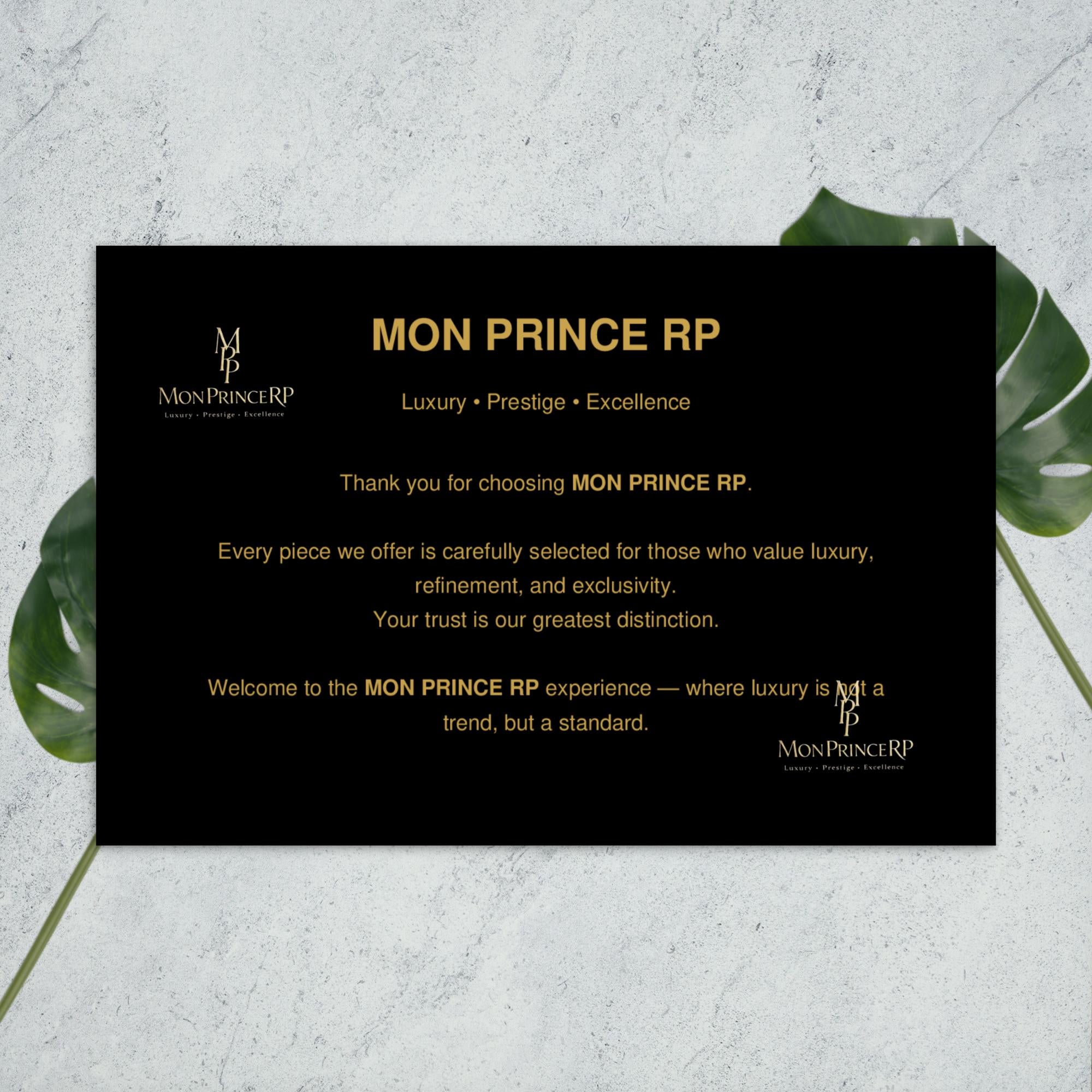 Mon Prince RP thank you card